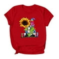 thumbnail image 3 of Pompotops T-Shirt à Manches Courtes Imprimé Tournesol pour Femmes, 3 of 5