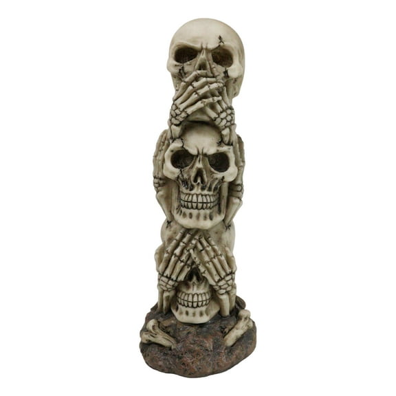 Triple Stacked Funny See Hear Speak No Evil Skulls Family Home Decor Figurine