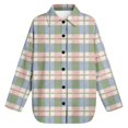 thumbnail image 4 of CAIXIA Womens Plaid Shirts Womens Plaid Jacket Cotton Classic Long Sleeve Button Down Collared Casual Tops Lightweight Fall Blouses, 4 of 5