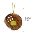 thumbnail image 2 of Fasiaou Softball Glove Ornament, Acrylic Softball Gift, Sports Ornament for Softball Lovers, Hanging Pendant for Car or Backpack, for Softball Players and Fans (B), 2 of 8