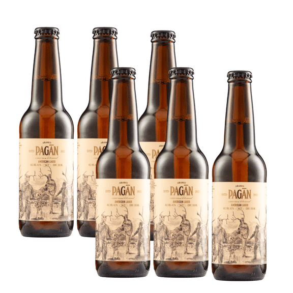 Six Pack Cerveza Pagan American Lager 355 Ml Pagan Cerveza Lager