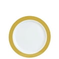 thumbnail image 4 of EcoQuality 7.5" inch Salad Plates & 10.5" inch Dinner Plates Round Plastic Heavy Duty Plates with Gold Rim Design Disposable China Like Plastic Plate Combo Set (16 Pack), 4 of 5