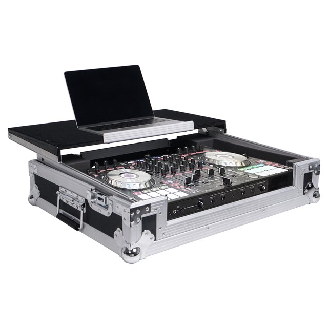 Sound Town DJ Controller Flight/Road Case with Sliding Platform, Wheels