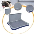 thumbnail image 6 of CarpNettore Dog Potty Tray Training Toilet with Wall Column Removable Pee Pad Holder Dog for Dark Blue Gray, 6 of 9