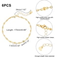 thumbnail image 5 of 6pcs 17.5cm Golden Bracelets Stainless Steel Link Chains Bracelets with Extender Chains Hypoallergenic Chains for Jewelry Making, 5 of 7
