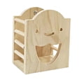 thumbnail image 3 of Comedero de de madera para conejos, comedero multiusos, versátil, de fácil instalación, dispensador de hierba de madera para hámsteres., 3 of 9
