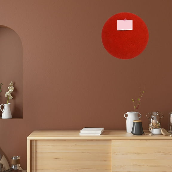 Raindrops Round Self-Adhesive Cork Bulletin Board for Office Wall Decor, Easy to Install, Red, 12-Inch Diameter