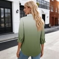thumbnail image 4 of Womens 3/4 Sleeve Tops V Neck Cotton Linen Work Blouse Polo Shirts for Women Business Casual 2026 Green S, 4 of 4