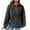 Dark Gray, variant on Buigttklop Trendy Hoodies for Women 2024 Casual Long Sleeve Drawstring Waffle Pullover Tops Loose Hooded Sweatshirt with Pocket
