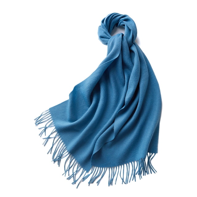 Minnieouse Bufanda de tubo elegante con flecos, cálida y moderna para todas las ocasiones, bufandas de punto fino de invierno Accesorios de disfraces azul brumoso