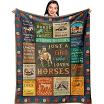 Horse Gifts for Women, Horse Blanket for Girls, Gifts for Horse Lover, Girls Horse Gifts, Horses Gift Ideas, Equestrian Gifts, Horse Themed Gift, Horse Lovers Birthday Gifts Blanket 80" x 60"