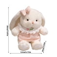thumbnail image 3 of MANDUO Bunny Plush Toy, 8-inch White Rabbit Stuffed Animal with Green Dress and Lace Headscarf, for Kids, Girls, Boys, Home Decor, Bedroom, Playroom, Gift for Birthdays, Christmas, 3 of 9