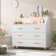 thumbnail image 4 of Dresser for Bedroom with Charging Station and LED lights, 6 Drawers Dresser with Open Shelf for Bedside Living Room Nursery Laundry Closet Entryway Hallway, 4 of 7