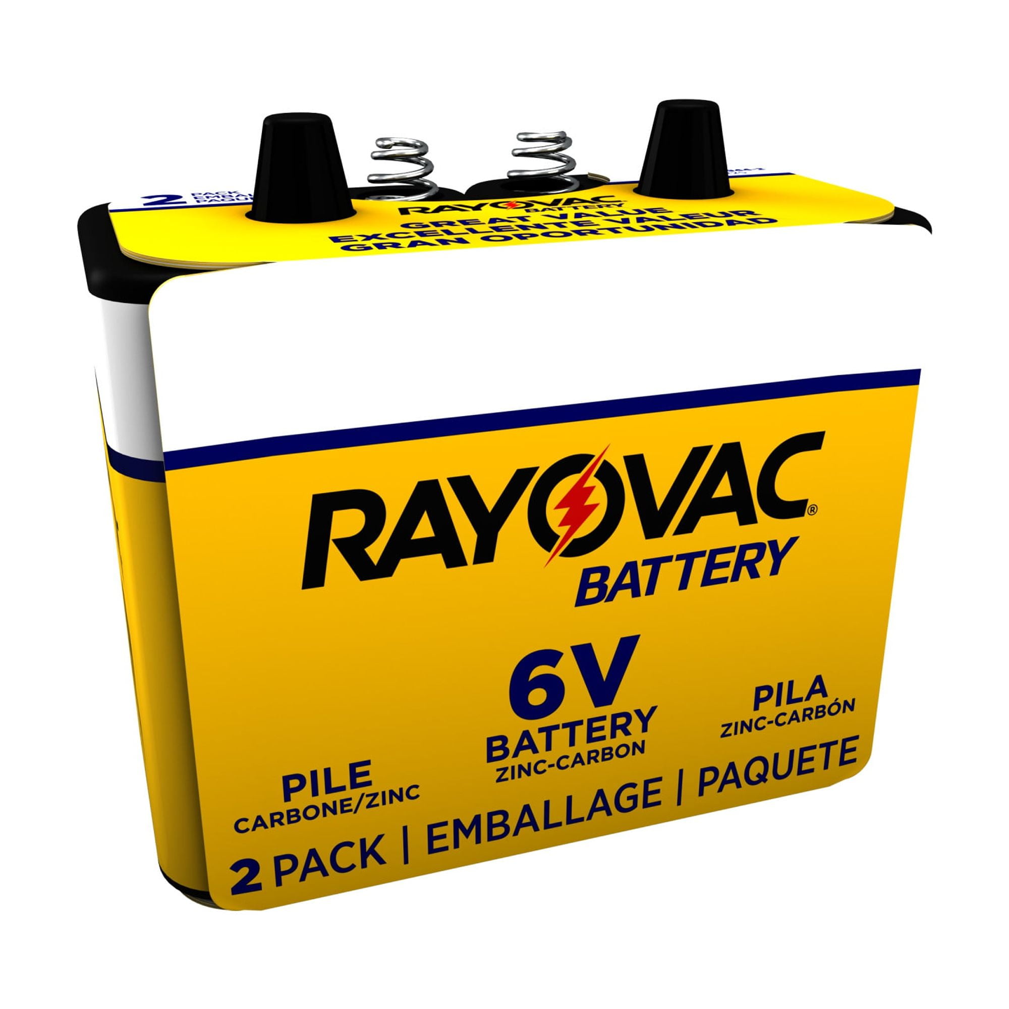 Rayovac 6V Heavy Duty Lantern Battery, Spring Terminals (2 Pack)