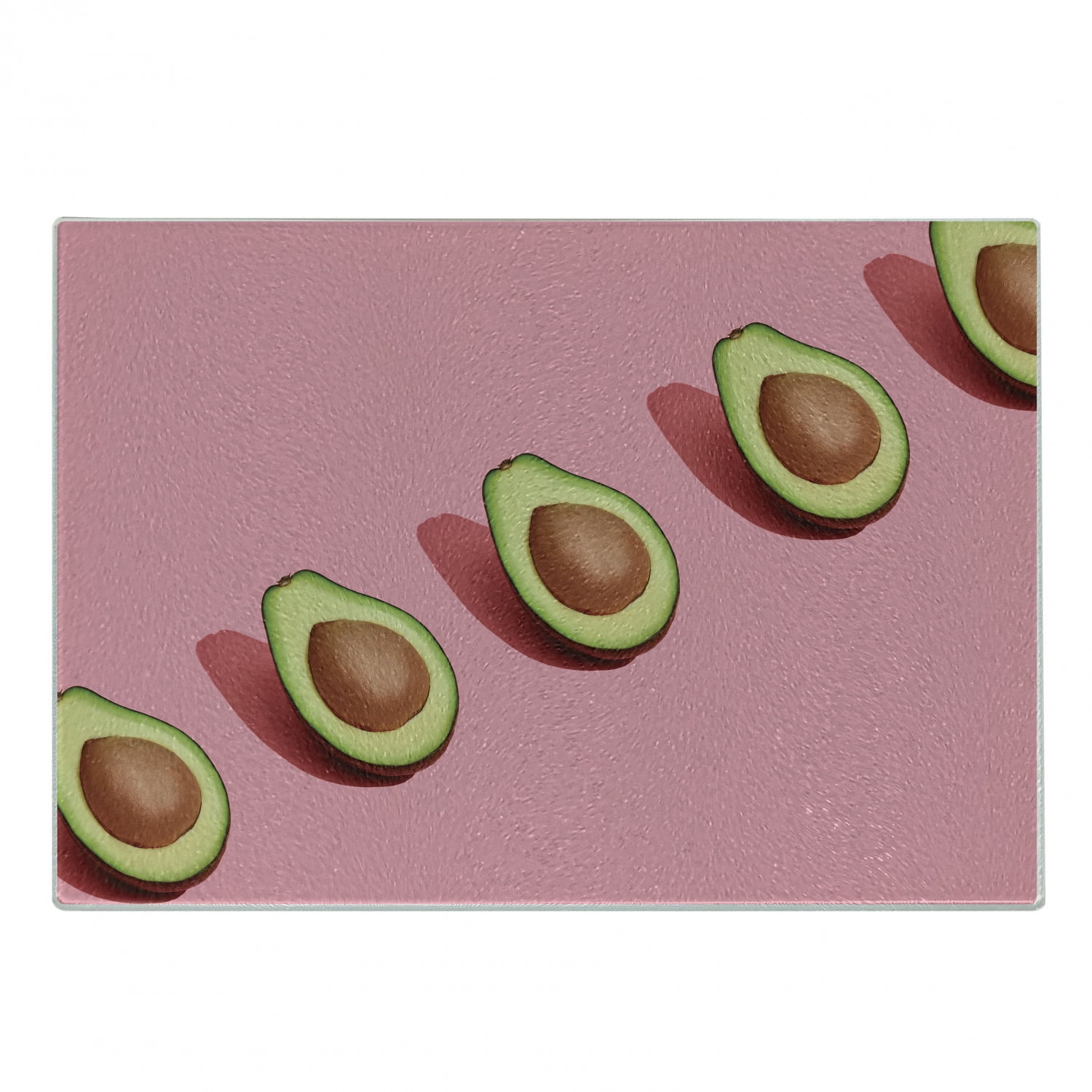 Natural Color Cutting Board, Fruit Art Line of Halved Fresh Avocados ...