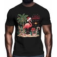 thumbnail image 2 of Camisetas informales de manga corta con flamencos navideños para hombre, camisetas gráficas, 2 of 8