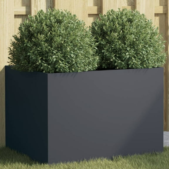 vidaXL Planter Anthracite Cold-rolled steel Medium Decorative Inlays