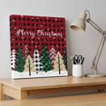 thumbnail image 4 of Ships Next Day Canvas Wall Art 12"x12",Christmas Tree Wood Framed Canvas Print Painting,Red Black Checkered Xmas Tree Winter Snowflake Ready to Hang Picture Wall Decor for Kitchen Dining Room Office, 4 of 9