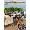 thumbnail image 5 of Outdoor Tablecloth with Umbrella Hole for Patio/Picnic/Party/Camping, Brown Basketball Football Waterproof Table Cloth Rectangle Table Cover Washable, Ball Watercolor Navy Blue (54"x 80"), 5 of 8