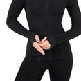 thumbnail image 3 of Yitty Active Women's Ultraluxe Full Lenght Full Zip Jacket, Athleisure, 4-Way-Stretch, Thumbholes, Iconic Black, XXL, 3 of 7