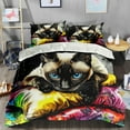 thumbnail image 2 of Cartoon Kawaii Cat Comforter Set Twin Size 3D Animals Flower Toddler Bedding Set Cat Lovers Animal Bubble Design Quilt Bed Set for Girls Kids Teens Cat Lovers Animal Decor Bedroom, 2 of 5