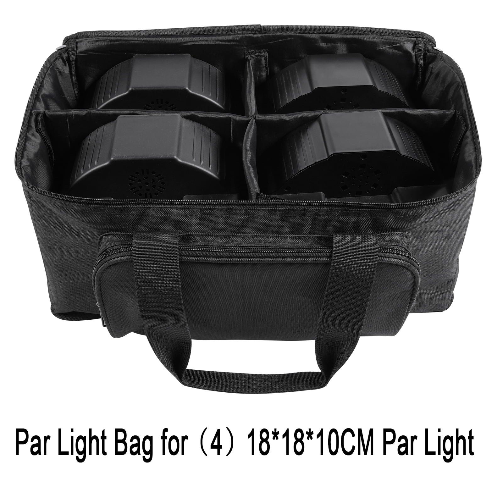 DJ Par Light Bag for 4 Par Lights, 18*18*10CM LED Stage Light Storage Bag, Black