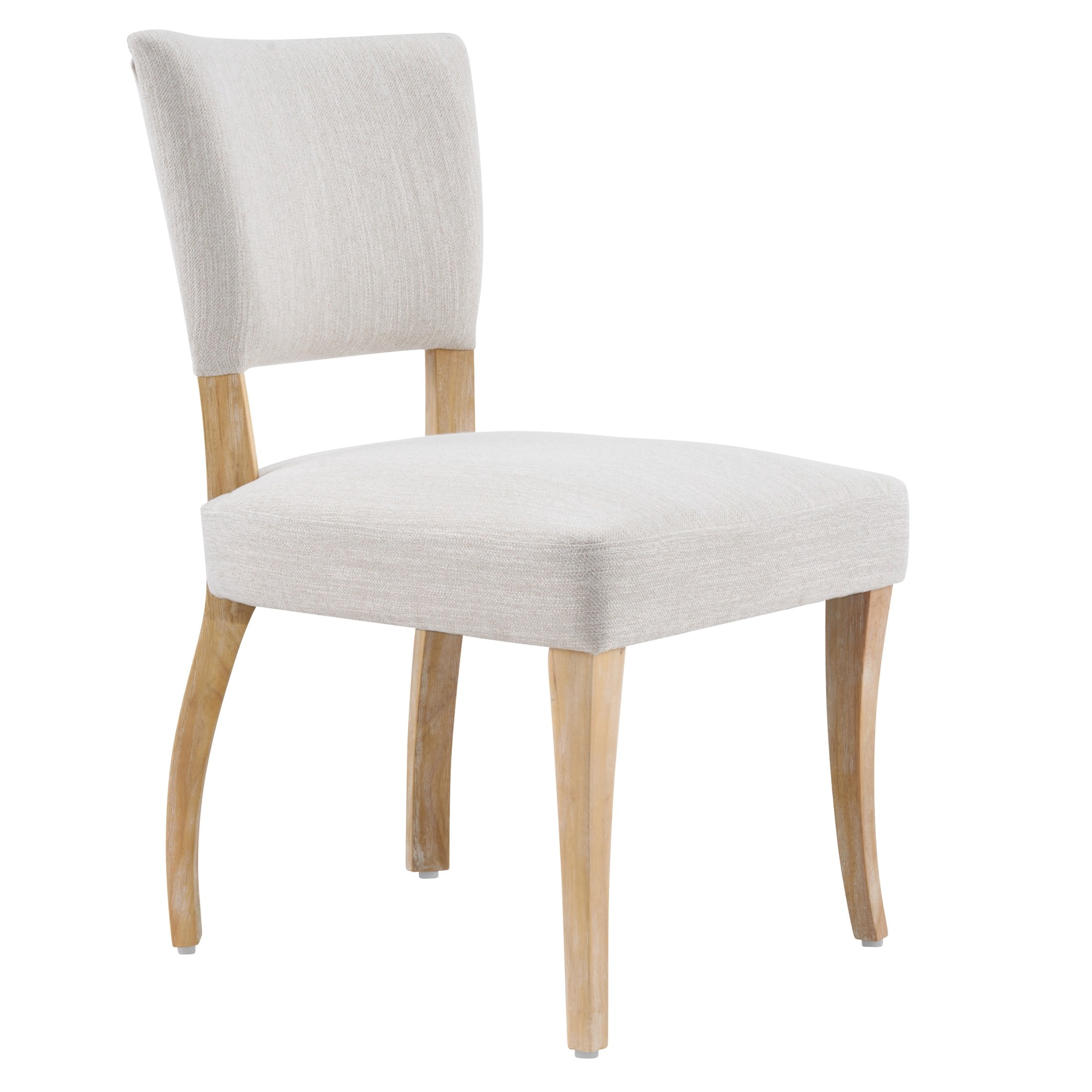 Christopher Knight Home Mid-Century Upholstered Wood Armless Dining Chairs, Beige+Natural, Set of 6