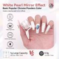 thumbnail image 6 of Saviland White Pearl Chrome Nail Powder - 1g Mirror Effect Chrome Powder for Gel Nails, Metallic Mermaid Chrome Nail Powder for Gel Polish, Pearl Nail Powder Glitter Dust Kit for Nail Art Decorations, 6 of 8