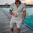 thumbnail image 2 of Baqcunre Track Suits For Men Set Men'S 3D Short Sleeve Suit Shorts Beach Tropical Hawaiianss Body Sports Shorts Suit Sports Suit Mens Outfits Tops For Men Grey M, 2 of 4