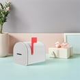 thumbnail image 2 of Raindrops White Metal Mailbox Organizer with Slot, Tinplate Design for Home and Office, Stylish and Functional, 2 of 7
