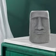 thumbnail image 6 of Easter Island Statue Ahu Ancient Monolith Decoration Accents Moai Head Sculpture for Bedroom Living room and home Office Desktop Ornaments - Gray H, 6 of 8