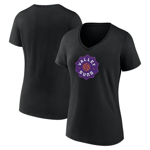 Women's Black Valley Suns Primary Logo V-Neck T-Shirt