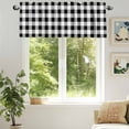 thumbnail image 6 of Black White Valances for Windows, 54 x 18in, Buffalo Plaid Rod Pocket Kitchen Valance Curtain Light Filtering Window Treatments for Living Room Bedroom, 1 Panel, 6 of 7