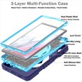 thumbnail image 6 of Allytechgroup Rugged Kids Case for Samsung Galaxy Tab A7 Lite(SM-T225/T220) 2021 8.7-inch, Shockproof Hybrid Heavy Duty Protective Cover with Kickstand & Shoulder Strap for Children, Navyblue, 6 of 11