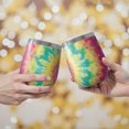thumbnail image 2 of 12oz Stemless Wine Tumblers Colorful Rainbow Tie Dye Spiral Pattern Vacuum Insulated Stainless Steel Travel Tumbler Cups Mug with Lid and Straw for Champaign,Cocktail,Beer with Cleaning Brush, 2 of 5