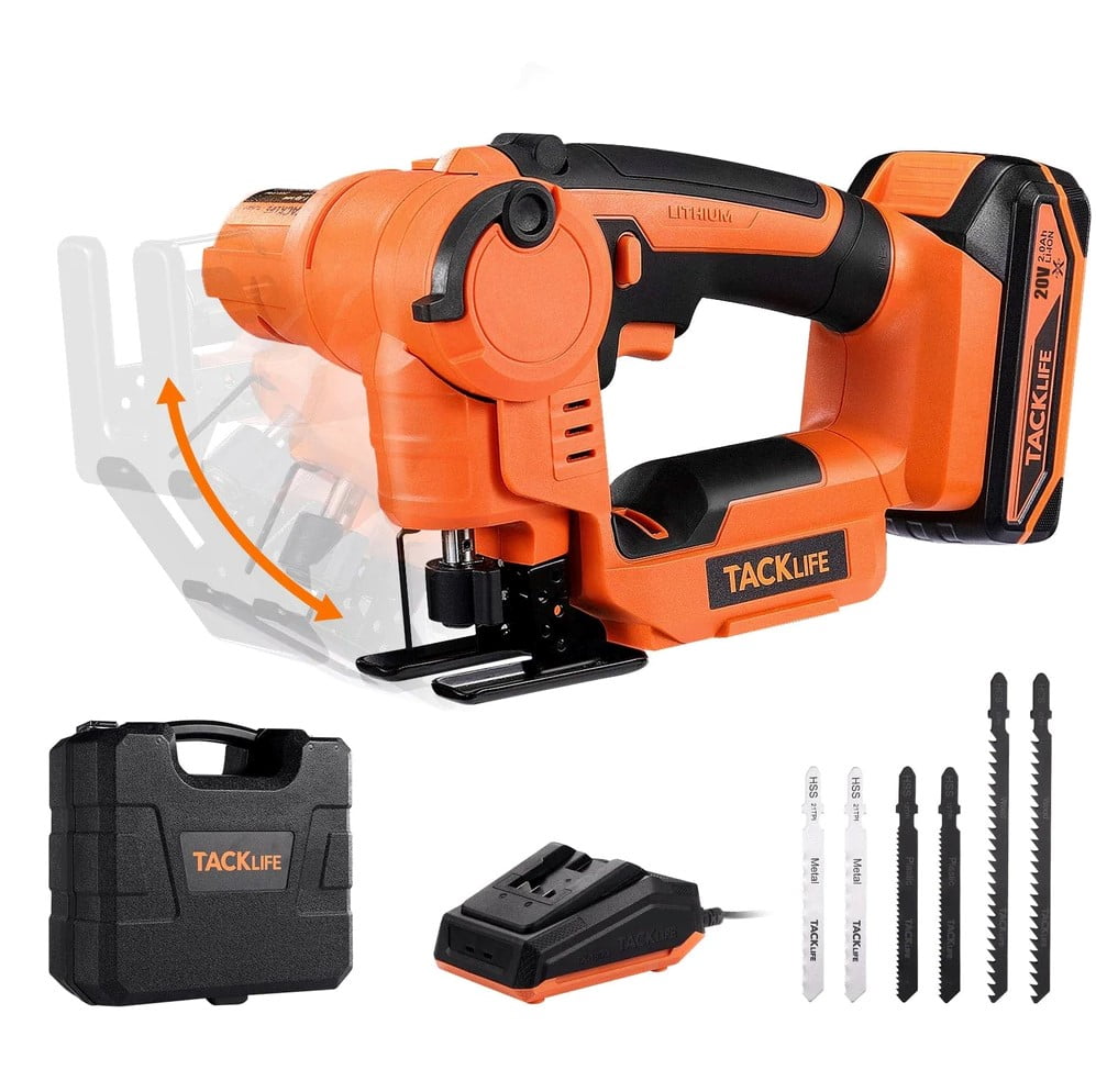 TACKLIFE 2in1 Jigsaw and Reciprocating Saw, Cordless 20 Volt Max, 2Ah