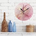 thumbnail image 3 of GZHJMY Round Digital Clock Abstract Pink Marble Texture Creative Decorative Quiet Not Ticking Clock,Bedroom Living Room Bathroom Kitchen Office Wall Ornament (Black 10x10In), 3 of 7