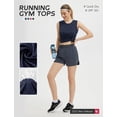 thumbnail image 5 of BALEAF Women's Sleeveless Workout Tops Athletic Racerback Tank Top High Neck Yoga Running Shirts Loose Fit Gym Tennis Navy Blue XL, 5 of 6