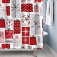 thumbnail image 3 of Winter Christmas Shower Curtains for Bathroom Red Grey Xmas Gift Shower Curtain for Girls Boys Dormitory Cubicle Bathtub Decor Fabric Waterproof Curtain for Bathroom with Hooks 72x72 Inches, 3 of 6
