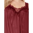 thumbnail image 5 of Ezi Satin Silk Nightgown For Women - Soft & Breathable Womens Sleepwear- Sexy Short Sleeves Womens Sleepwear, M - Plus Size,4X,Wine, 5 of 9