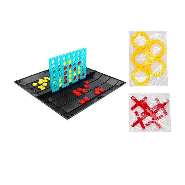 Juego de mesa 2 en 1 plegable, juego de de 1, juguete de escritorio, juego familiar de estrategia clásico portátil para niños y