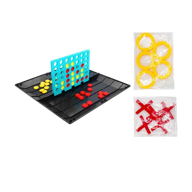 Juego de mesa 2 en 1 plegable, 4 en raya, juego de , juguete de escritorio, portátil, ligero, juego de estrategia familiar para niños