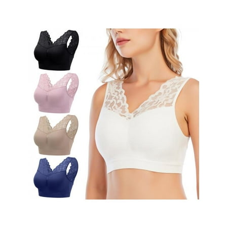 

Women Sexy Deep V Lace Bra Bralette Push Up Seamless Breathable Padded Sport Bra