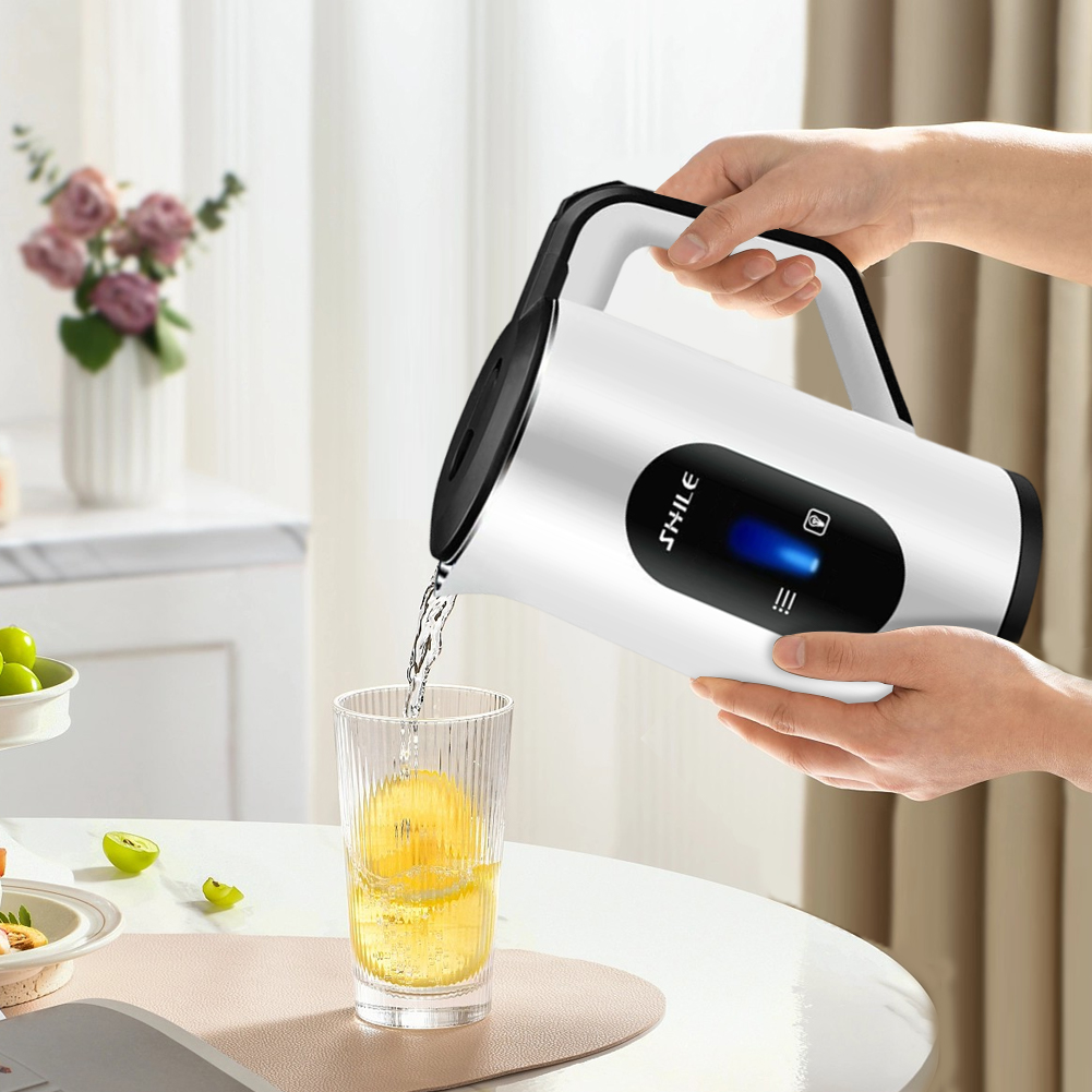 Yiaieng 3L Stainless Steel Electric Tea Kettle Auto-Shutoff 1500W Water Boiler (White)