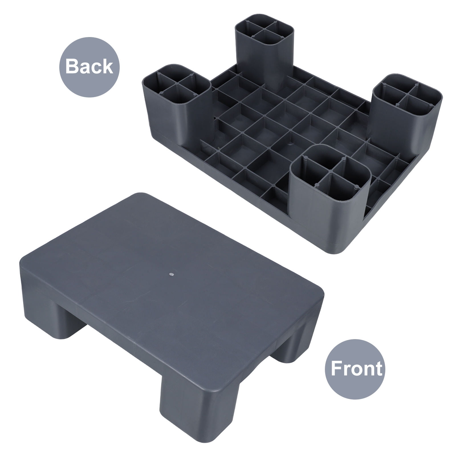WRISTBIQUE Grey Plastic Pallet with Breathable Grid Design for Indoor and Outdoor Storage and Organization