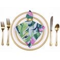 thumbnail image 2 of WYYP Flamingo Leaves Cloth Napkin Reusable Gift - Polyester Napkin for Hotels, Weddings, Restaurants, Banquets, and More 2 PCS, 2 of 7