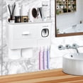 thumbnail image 2 of Wall Mounted Toothbrush Holder for Bathroom, Automatic Toothpaste Dispenser Kit with Magnetic Cups Kids & Family Set Toothbrush Holders, Storage Rack & Easy Install, Durable Space-Saving,Blue, 2 of 7