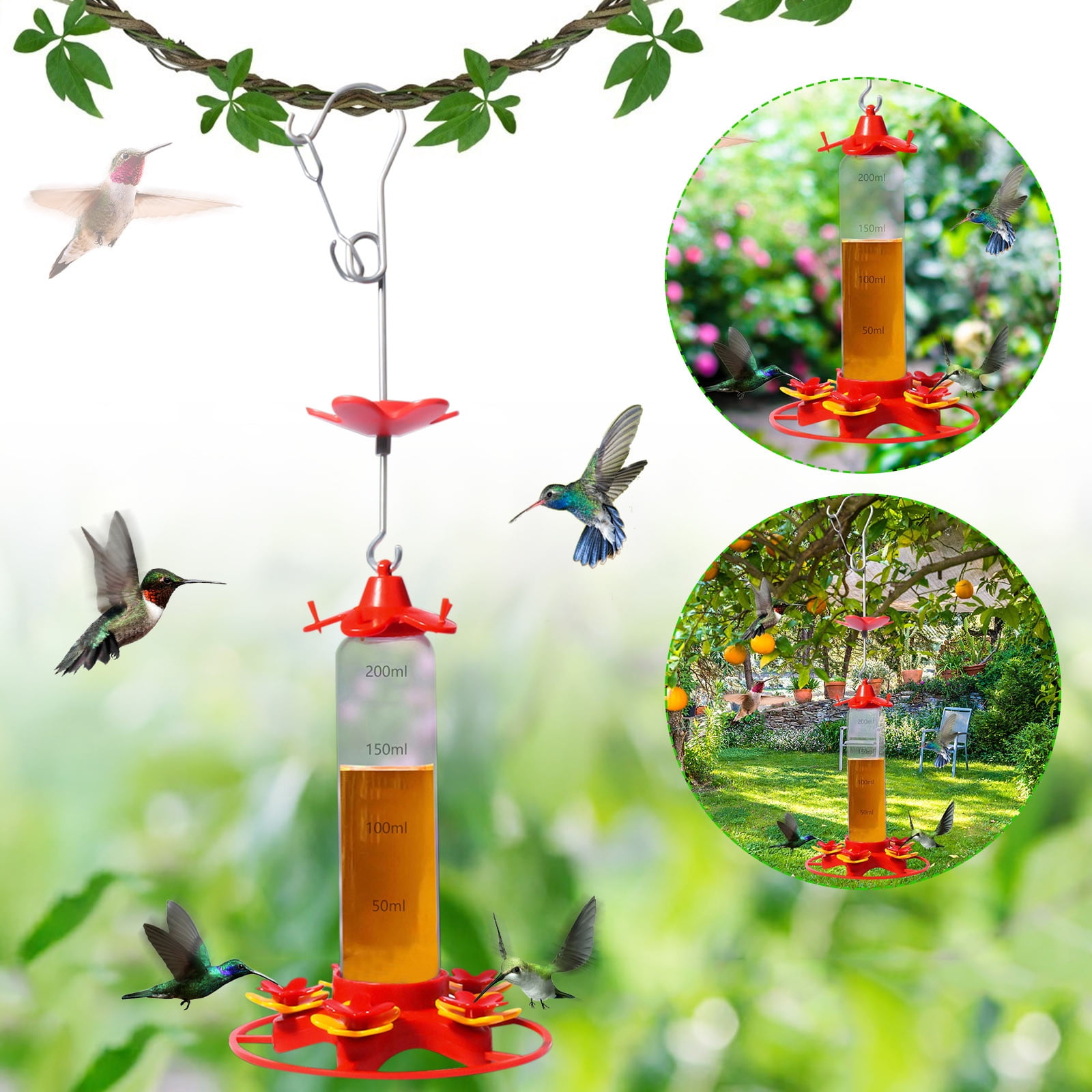 Daiosportswear Clearance Hummingbird Feeder Outdoor Home Garden Hanging