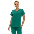 thumbnail image 4 of Hey Medical Scrubs Set- 9 Pocket Knit V-Neck Top with Knit Joggers Scrub Pants, 4 of 6