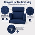 thumbnail image 5 of DTTRA High Back Patio Chair Cushion Set with 2 Arm Pillows, 48 x 24 x 4 in, Navy Blue, 5 of 7